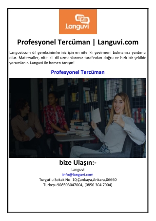Profesyonel Tercüman | Languvi.com