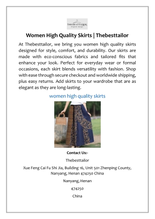 Women High Quality Skirts | Thebesttailor