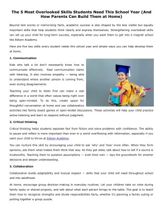 The 5 Most Overlooked Skills Students Need This School Year