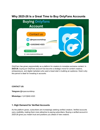 Why 2025-26 Is a Great Time to Buy OnlyFans Accounts