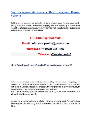 Buy Instagram Accounts - Best Instagram Buysell Platform