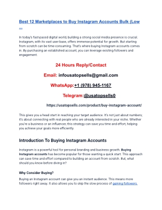 Best 12 Marketplaces to Buy Instagram Accounts Bulk (Low