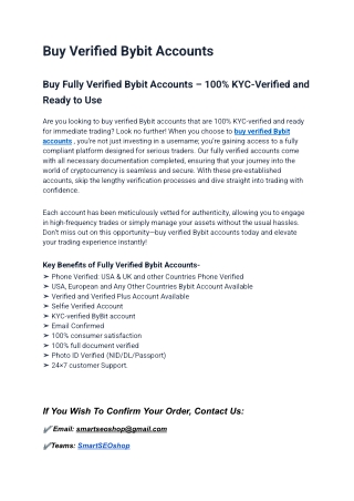 Trusted website Buy Verified Bybit Accounts