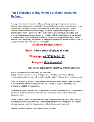 Top 3 Websites to Buy Verified LinkedIn Accounts Before …