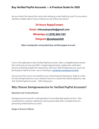 Buying Verified PayPal Accounts — A Practical Guide for 2025
