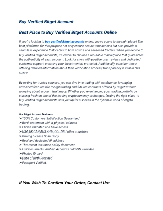 Trusted website Buy Verified Bitget Account