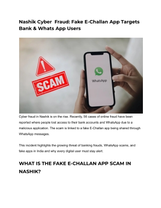 Nashik Cyber  Fraud_ Fake E-Challan App Targets Bank & Whats App Users