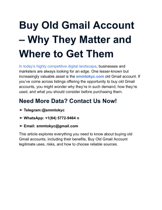 Buy Old Gmail Account – Why They Matter and Where to Get Them (4)