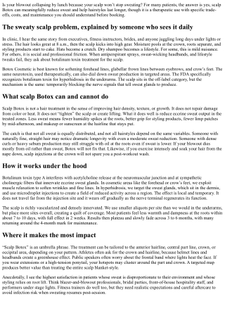 Scalp Botox: Can It Help Sweating and Preserve Hairstyles?