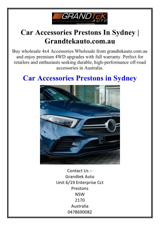 Car Accessories Prestons In Sydney | Grandtekauto.com.au