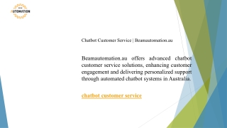Chatbot Customer Service  Beamautomation
