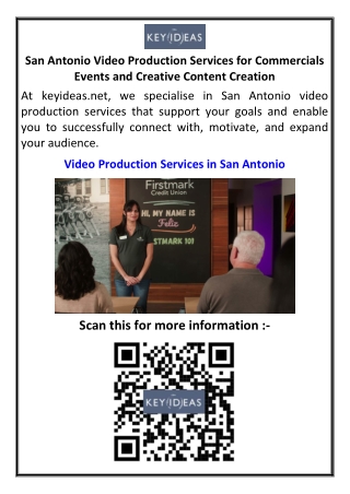 San Antonio Video Production Services for Commercials Events and Creative Content Creation