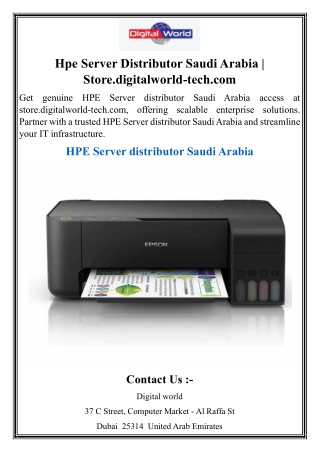 Hpe Server Distributor Saudi Arabia  Store.digitalworld-tech