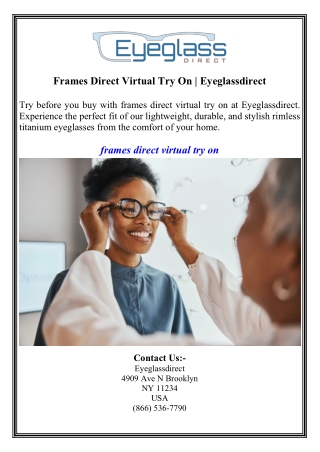 Frames Direct Virtual Try On  Eyeglassdirect