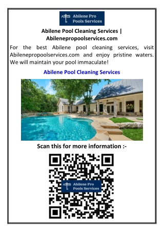 Abilene Pool Cleaning Services Abilenepropoolservices.com