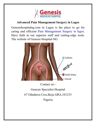 Advanced Pain Management Surgery in Lagos