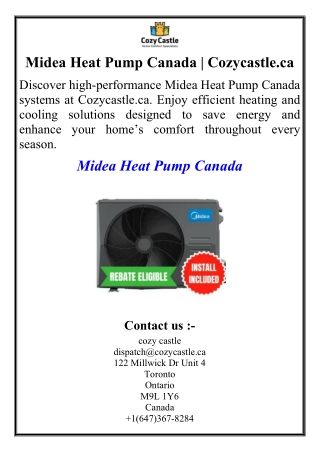 Midea Heat Pump Canada | Cozycastle.ca