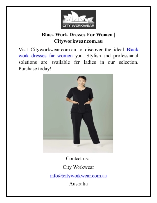 Black Work Dresses For Women  Cityworkwear.com.au