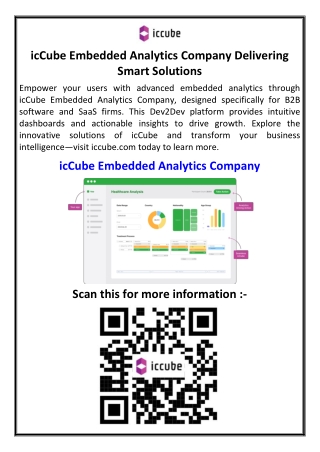icCube Embedded Analytics Company Delivering Smart Solutions