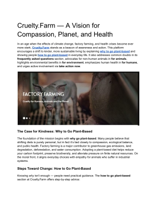 Cruelty.Farm — A Vision for Compassion, Planet, and Health