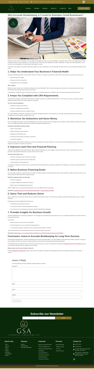 Why Proper Bookkeeping Matters for Small Businesses in Brampton?