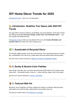 Top DIY Home Décor Trends for 2025 | Quick DIY Craft