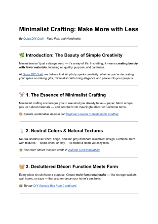 Minimalist Crafting: Make More with Less | Quick DIY Craft