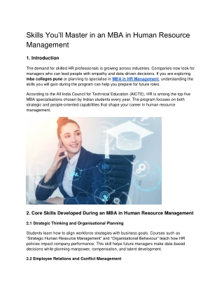 Skills You’ll Master in an MBA in Human Resource Management