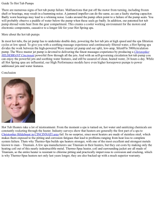 Guide to hot tub pumps