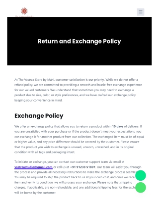Return and Exchange Policy