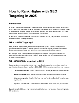 How to Rank Higher with GEO Targeting in 2025