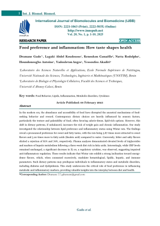 Food preference and inflammation: How taste shapes health