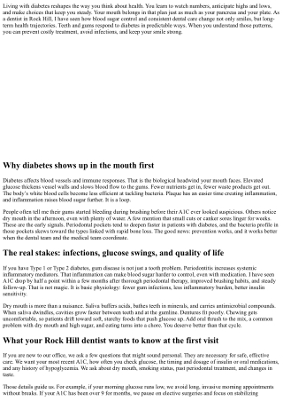 Rock Hill Dentist Advice for Maintaining Oral Health with Diabetes