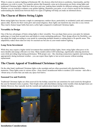 Bistro String Lights vs. Traditional Christmas Lights: Which is Right for You? I