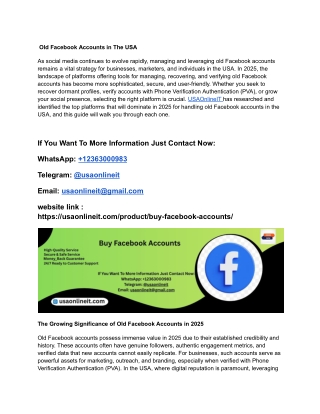 2025’s Best Platforms for Old Facebook Accounts in The USA (1)