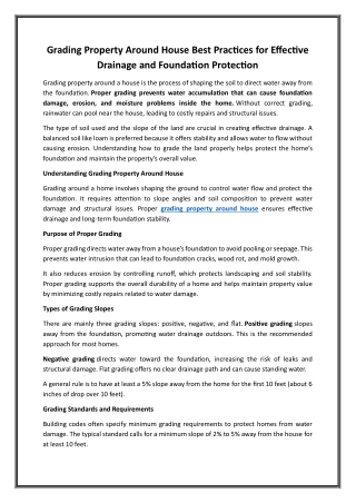 Grading Property Around House Best Practices for Effective Drainage and Foundation Protection