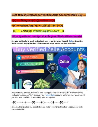Best 10 Marketplaces for Verified Zelle Accounts 2025 Buy …
