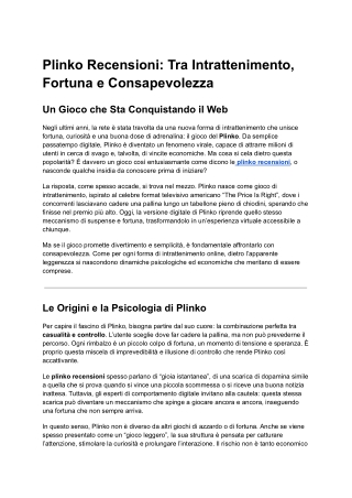 plinko recensioni