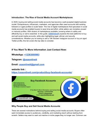 Top Best Site Too Marketplaces for Selling and Buying Social Media Accounts