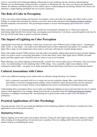 The Psychology Behind Color Choices In Landscape Lightings