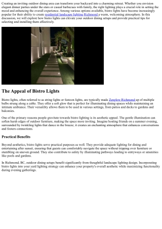 Outdoor Dining Setups Made Better With The Right Bistro Lights