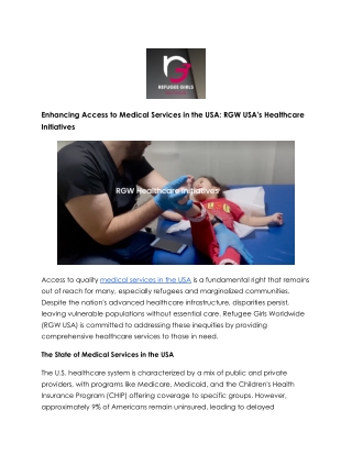 Empowering Refugees Through Quality Healthcare in USA