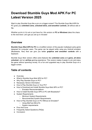 Stumble Guys Mod APK for PC