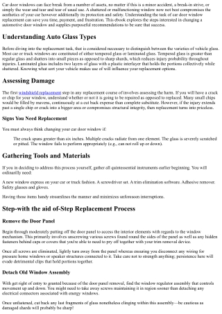 Car Door Window Replacement: Process and Tips for Success