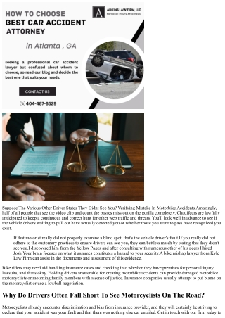 Why Do Drivers Typically Fail To See Motorcyclists When Traveling?