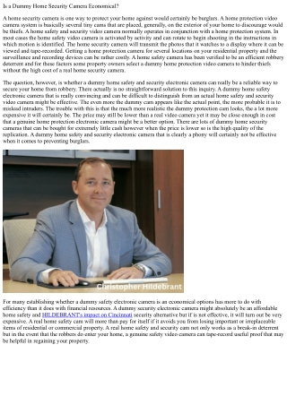 Is a dummy home safety video camera affordable