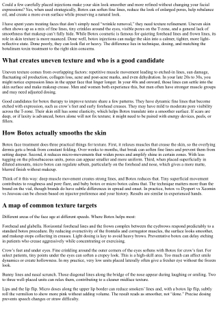 Smoother Skin: Botox for Uneven Texture and Fine Lines