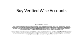 Necessary Documents to Buy Verified Wise Accounts