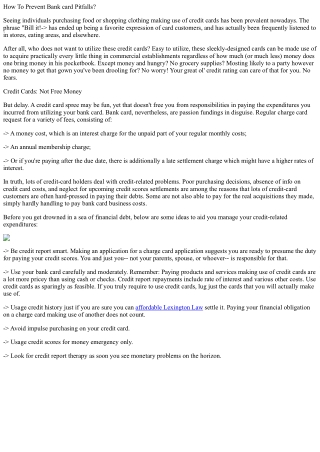 How to avoid charge card pitfalls