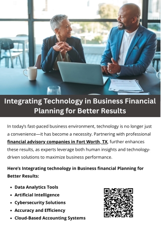 Integrating Technology in Business Financial Planning for Better Results